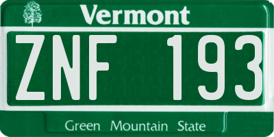 VT license plate ZNF193