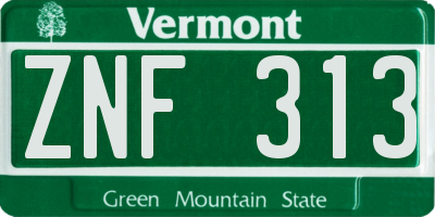 VT license plate ZNF313