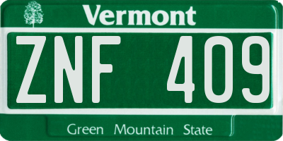 VT license plate ZNF409