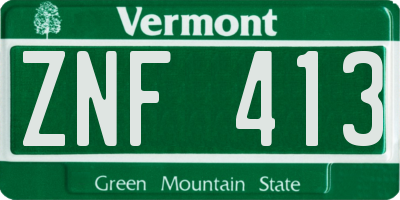 VT license plate ZNF413