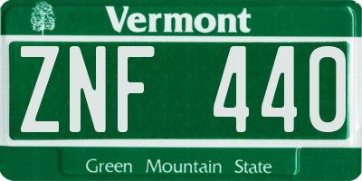 VT license plate ZNF440