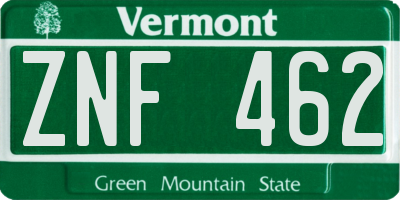 VT license plate ZNF462