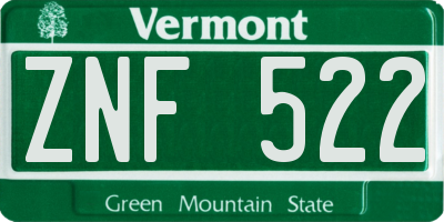 VT license plate ZNF522