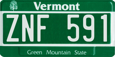 VT license plate ZNF591