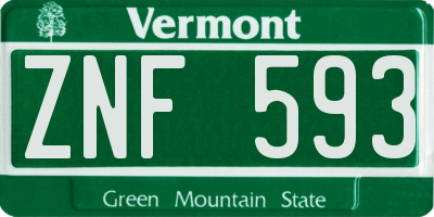 VT license plate ZNF593