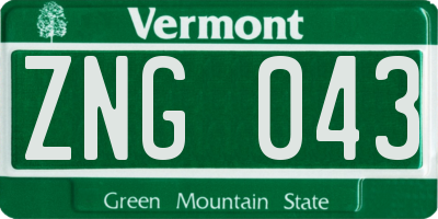 VT license plate ZNG043