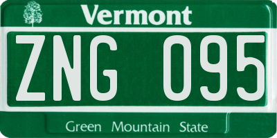 VT license plate ZNG095
