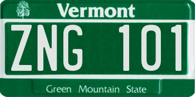 VT license plate ZNG101