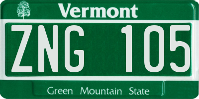 VT license plate ZNG105