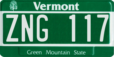 VT license plate ZNG117