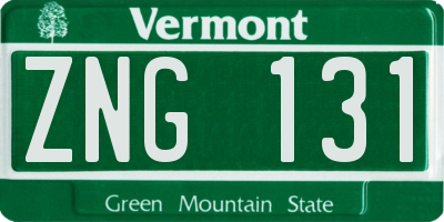 VT license plate ZNG131