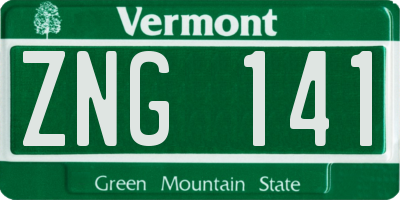 VT license plate ZNG141