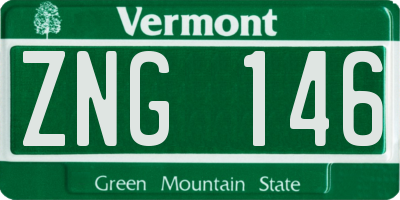 VT license plate ZNG146