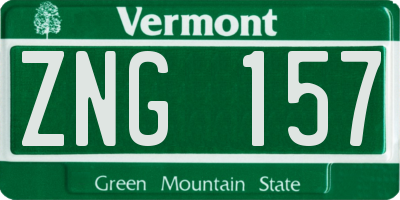 VT license plate ZNG157