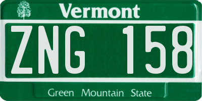 VT license plate ZNG158