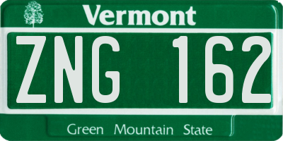 VT license plate ZNG162
