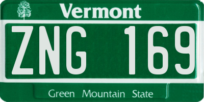 VT license plate ZNG169