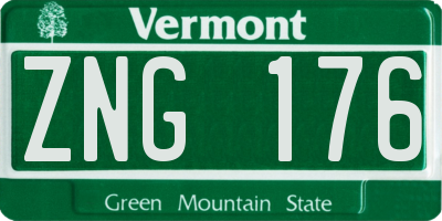 VT license plate ZNG176