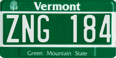 VT license plate ZNG184