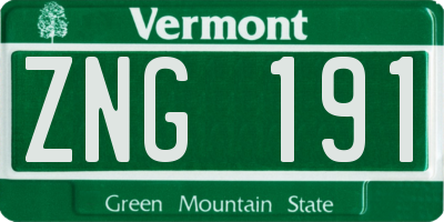 VT license plate ZNG191