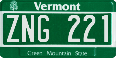 VT license plate ZNG221