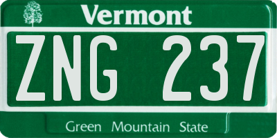 VT license plate ZNG237
