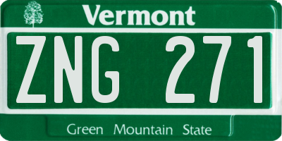 VT license plate ZNG271