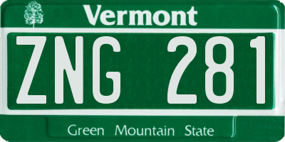 VT license plate ZNG281