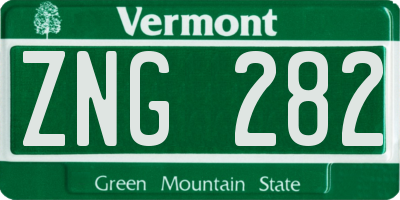 VT license plate ZNG282