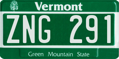 VT license plate ZNG291