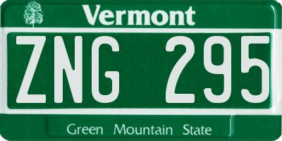 VT license plate ZNG295