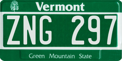 VT license plate ZNG297