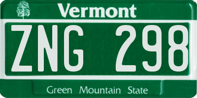 VT license plate ZNG298