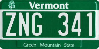 VT license plate ZNG341