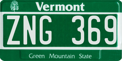 VT license plate ZNG369
