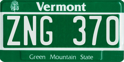 VT license plate ZNG370