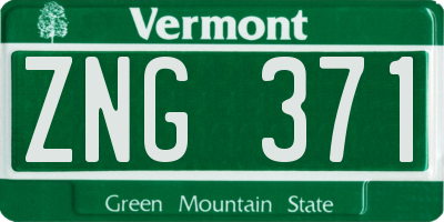 VT license plate ZNG371