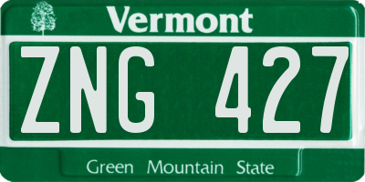 VT license plate ZNG427