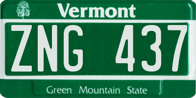 VT license plate ZNG437