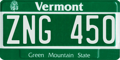 VT license plate ZNG450