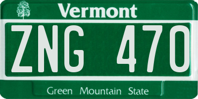 VT license plate ZNG470