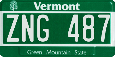 VT license plate ZNG487