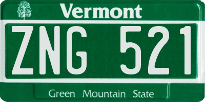 VT license plate ZNG521