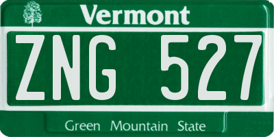 VT license plate ZNG527