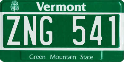 VT license plate ZNG541