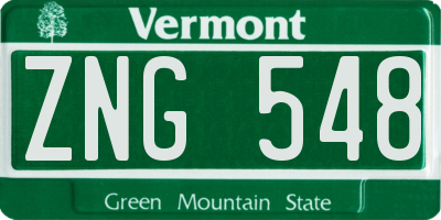 VT license plate ZNG548