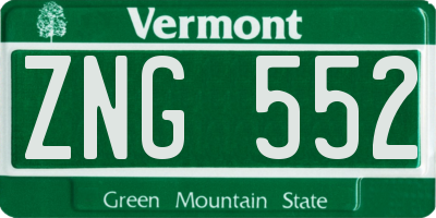 VT license plate ZNG552