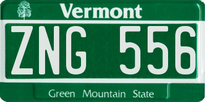 VT license plate ZNG556