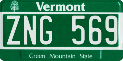 VT license plate ZNG569
