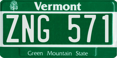 VT license plate ZNG571